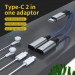 JC USB-C Male to 2xUSB-C Female Adapter MH-273 - активен USB-C адаптер с 2xUSB-C изхода за устройства с USB-C порт (син) 2