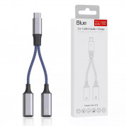 JC USB-C Male to 2xUSB-C Female Adapter MH-273 - активен USB-C адаптер с 2xUSB-C изхода за устройства с USB-C порт (син) 5