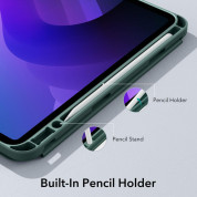 ESR Rebound Pencil Case - полиуретанов калъф с поставка и отделение за Apple Pencil за iPad 10 (2022) (тъмнозелен) 1