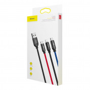 Baseus Three Primary Colors 3-in-1 USB Cable (CAMLT-BSY01) - универсален USB кабел с Lightning, microUSB и USB-C конектори (120 см) (черен) 13