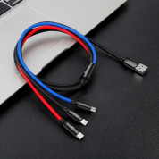 Baseus Three Primary Colors 3-in-1 USB Cable (CAMLT-BSY01) - универсален USB кабел с Lightning, microUSB и USB-C конектори (120 см) (черен) 9