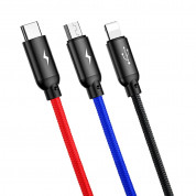 Baseus Three Primary Colors 3-in-1 USB Cable (CAMLT-BSY01) - универсален USB кабел с Lightning, microUSB и USB-C конектори (120 см) (черен) 7