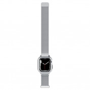 Spigen Metal Fit Pro - удароустойчив хибриден кейс със стоманена каишка за Apple Watch 8 45мм, Apple Watch 7 45мм (сребрист)  6