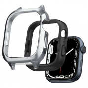 Spigen Metal Fit Pro - удароустойчив хибриден кейс със стоманена каишка за Apple Watch 8 45мм, Apple Watch 7 45мм (сребрист)  2
