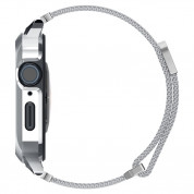 Spigen Metal Fit Pro - удароустойчив хибриден кейс със стоманена каишка за Apple Watch 8 45мм, Apple Watch 7 45мм (сребрист)  4
