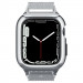 Spigen Metal Fit Pro - удароустойчив хибриден кейс със стоманена каишка за Apple Watch 8 45мм, Apple Watch 7 45мм (сребрист)  10