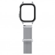 Spigen Metal Fit Pro - удароустойчив хибриден кейс със стоманена каишка за Apple Watch 8 45мм, Apple Watch 7 45мм (сребрист)  1