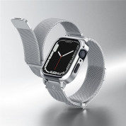 Spigen Metal Fit Pro - удароустойчив хибриден кейс със стоманена каишка за Apple Watch 8 45мм, Apple Watch 7 45мм (сребрист)  11