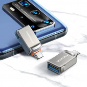 Mcdodo USB-C to USB-A OTG Adapter - адаптер от USB-C мъжко към USB-A женско за мобилни устройства с USB-C порт (сив) 5