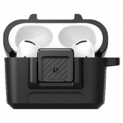 Spigen AirPods Pro Lock Fit Case - хибриден удароустойчив кейс с карабинер за Apple AirPods Pro (черен) 2