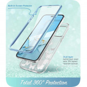 i-Blason Cosmo SupCase Protective Case - удароустойчив хибриден кейс с вграден протектор за дисплея за iPhone 14 Pro Max (син-прозрачен) 4