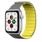 Kingxbar Silicone Magnetic Band - магнитна силиконова каишка за Apple Watch 42мм, 44мм, 45мм, Ultra 49мм (сив-жълт)