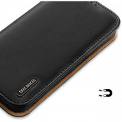 Dux Ducis Hivo Genuine Leather Flip Wallet Case - кожен калъф от естествена кожа с поставка и отделение за кр. карти за iPhone 14 Pro (черен) 3