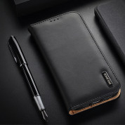 Dux Ducis Hivo Genuine Leather Flip Wallet Case - кожен калъф от естествена кожа с поставка и отделение за кр. карти за iPhone 14 Pro (черен) 9