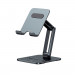 Baseus Biaxial Folding Aluminum Desktop Stand (LUSZ000113) - сгъваема алуминиева поставка за мобилни телефони и таблети до 13 инча (сив) 1