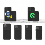 Kingxbar UltiMag ErgoFold Magnetic Kickstand Wallet - кожен портфейл (джоб) с вградена поставка за прикрепяне към iPhone с MagSafe (черен) 4