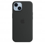 Apple iPhone Silicone Case with MagSafe - оригинален силиконов кейс за iPhone 14 с MagSafe (черен)