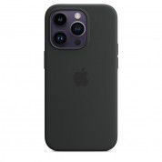 Apple iPhone Silicone Case with MagSafe - оригинален силиконов кейс за iPhone 14 Pro с MagSafe (черен)