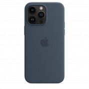 Apple iPhone Silicone Case with MagSafe - оригинален силиконов кейс за iPhone 14 Pro Max с MagSafe (син) 3