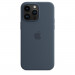 Apple iPhone Silicone Case with MagSafe - оригинален силиконов кейс за iPhone 14 Pro с MagSafe (син) 4