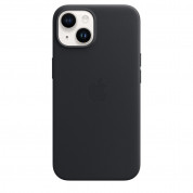 Apple iPhone Leather Case with MagSafe - оригинален кожен кейс (естествена кожа) с MagSafe за iPhone 14 (черен) 3