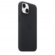 Apple iPhone Leather Case with MagSafe - оригинален кожен кейс (естествена кожа) с MagSafe за iPhone 14 (черен) 5