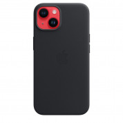 Apple iPhone Leather Case with MagSafe - оригинален кожен кейс (естествена кожа) с MagSafe за iPhone 14 (черен) 4