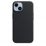 Apple iPhone Leather Case with MagSafe - оригинален кожен кейс (естествена кожа) с MagSafe за iPhone 14 (черен)