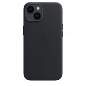 Apple iPhone Leather Case with MagSafe - оригинален кожен кейс (естествена кожа) с MagSafe за iPhone 14 (черен) 2