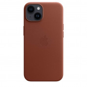 Apple iPhone Leather Case with MagSafe - оригинален кожен кейс (естествена кожа) с MagSafe за iPhone 14 Plus (кафяв) 3