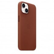 Apple iPhone Leather Case with MagSafe - оригинален кожен кейс (естествена кожа) с MagSafe за iPhone 14 Plus (кафяв) 5