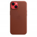 Apple iPhone Leather Case with MagSafe - оригинален кожен кейс (естествена кожа) с MagSafe за iPhone 14 (кафяв) 5
