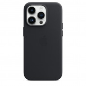 Apple iPhone Leather Case with MagSafe - оригинален кожен кейс (естествена кожа) с MagSafe за iPhone 14 Pro (черен) 3