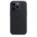 Apple iPhone Leather Case with MagSafe - оригинален кожен кейс (естествена кожа) с MagSafe за iPhone 14 Pro (черен) 2