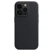 Apple iPhone Leather Case with MagSafe - оригинален кожен кейс (естествена кожа) с MagSafe за iPhone 14 Pro (черен) 4
