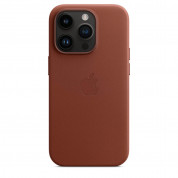 Apple iPhone Leather Case with MagSafe - оригинален кожен кейс (естествена кожа) с MagSafe за iPhone 14 Pro (кафяв) 3