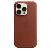 Apple iPhone Leather Case with MagSafe - оригинален кожен кейс (естествена кожа) с MagSafe за iPhone 14 Pro Max (черен) 2