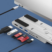 Choetech Stand 7in1 Multifunction Docking Station USB-C Hub - сгъваема поставка с вграден USB-C хъб за MacBook и лаптопи (черен) 5