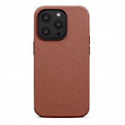 Woolnut Leather MagSafe Case - кожен (естествена кожа) кейс с MagSafe за iPhone 14 Pro (кафяв)