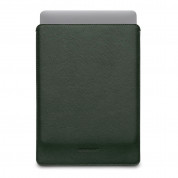 Woolnut Leather Folio Sleeve - луксозен кожен (естествена кожа) калъф с цип за MacBook Pro 14 (2021) (зелен)