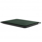 Woolnut Leather Folio Sleeve - луксозен кожен (естествена кожа) калъф с цип за MacBook Pro 14 (2021) (зелен) 4