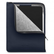 Woolnut Coated Folio - кожен калъф с цип за iPad Pro 12.9 M2 (2022), iPad Pro 12.9 M1 (2021), iPad Pro 12.9 (2020), iPad Pro 12.9 (2018) (син) 1