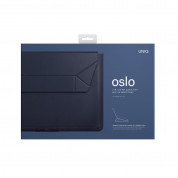 Uniq Oslo Leather Laptop Sleeve With Stand - кожен кейс с поставка за MacBook Pro 14 (2021), Macbook Pro 13 (2016-2022) и MacBook Air 13 (2018-2022) (син) 4