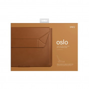 Uniq Oslo Leather Laptop Sleeve With Stand - кожен кейс с поставка за MacBook Pro 14 (2021), Macbook Pro 13 (2016-2022) и MacBook Air 13 (2018-2022) (кафяв) 3