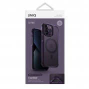 Uniq Combat MagClick Case - хибриден удароустойчив кейс за с MagSafe за iPhone 14 Pro (лилав) 7