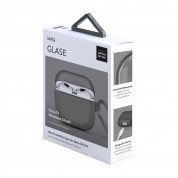 Uniq AirPods Pro 2 Glase Silicone Case - силиконов калъф с карабинер за Apple AirPods Pro 2 (черен-прозрачен) 3