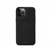 Uniq Novo Case With Foldable Stand - хибриден удароустойчив кожен кейс с поставка против изпускане за iPhone 14 Pro Max (черен) 1