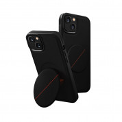 Uniq Novo Case With Foldable Stand - хибриден удароустойчив кожен кейс с поставка против изпускане за iPhone 14 Pro Max (черен) 2