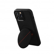 Uniq Novo Case With Foldable Stand - хибриден удароустойчив кожен кейс с поставка против изпускане за iPhone 14 Pro (черен)