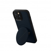 Uniq Novo Case With Foldable Stand - хибриден удароустойчив кожен кейс с поставка против изпускане за iPhone 14 Pro (син)